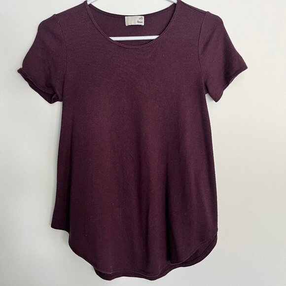 Wilfred Free Fitted Scoop Neck T-Shirt | Plum | XS - Picture 1 of 3